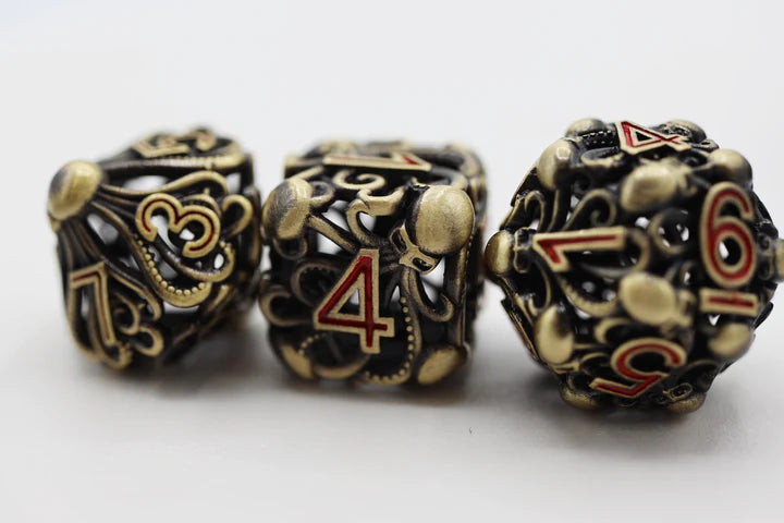 Hollow Metal Dice Set: Mind Eater Bronze