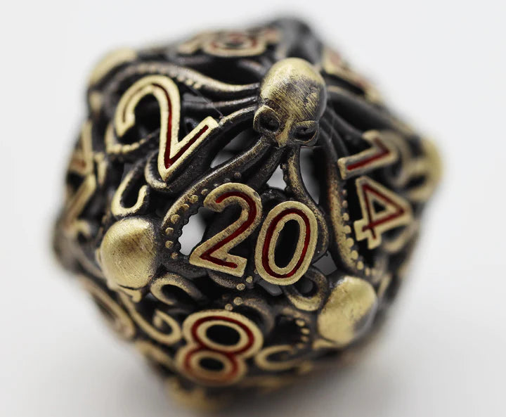 Hollow Metal Dice Set: Mind Eater Bronze