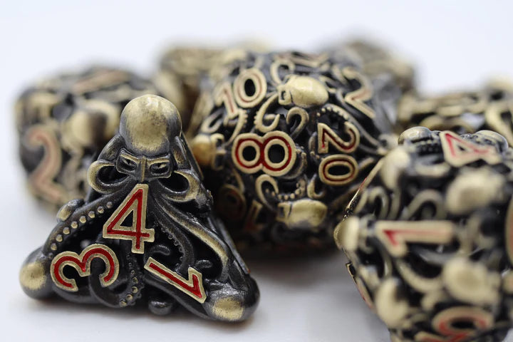 Hollow Metal Dice Set: Mind Eater Bronze