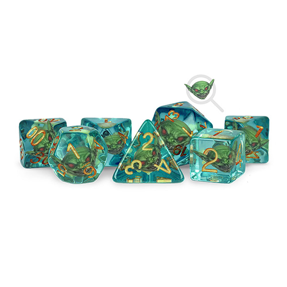 Metallic Dice: Pathfinder Goblin Inclusion Dice Set (7)