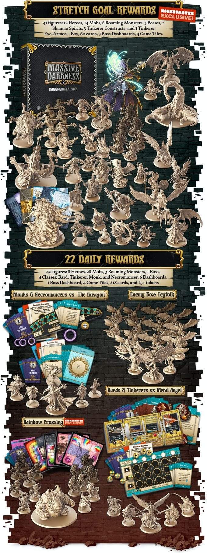 Massive Darkness 2 Hellscape Pledge KSE Board Game, CMON, Dungeon Crawler