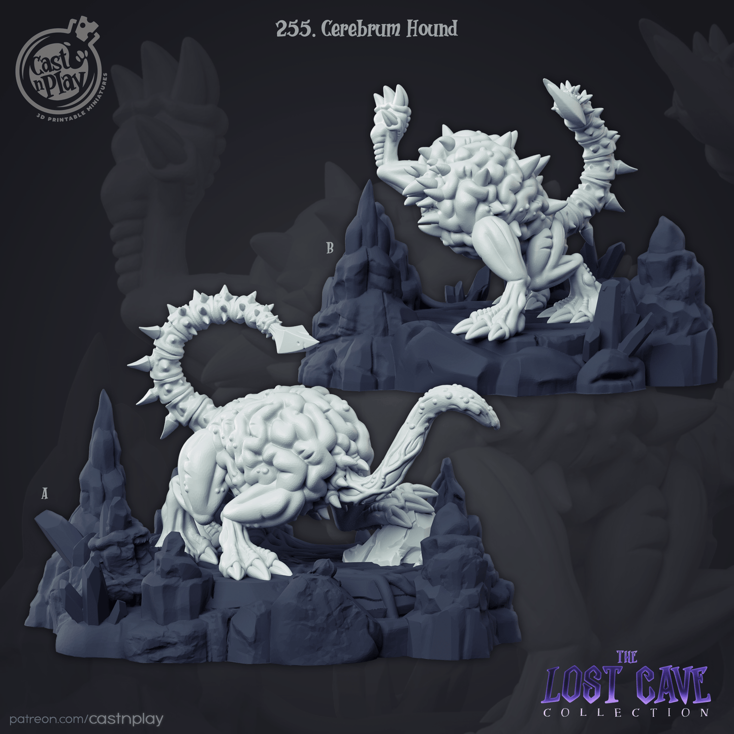 Cerebrum Hound Cast N Play, Resin Miniature, The Lost Cave