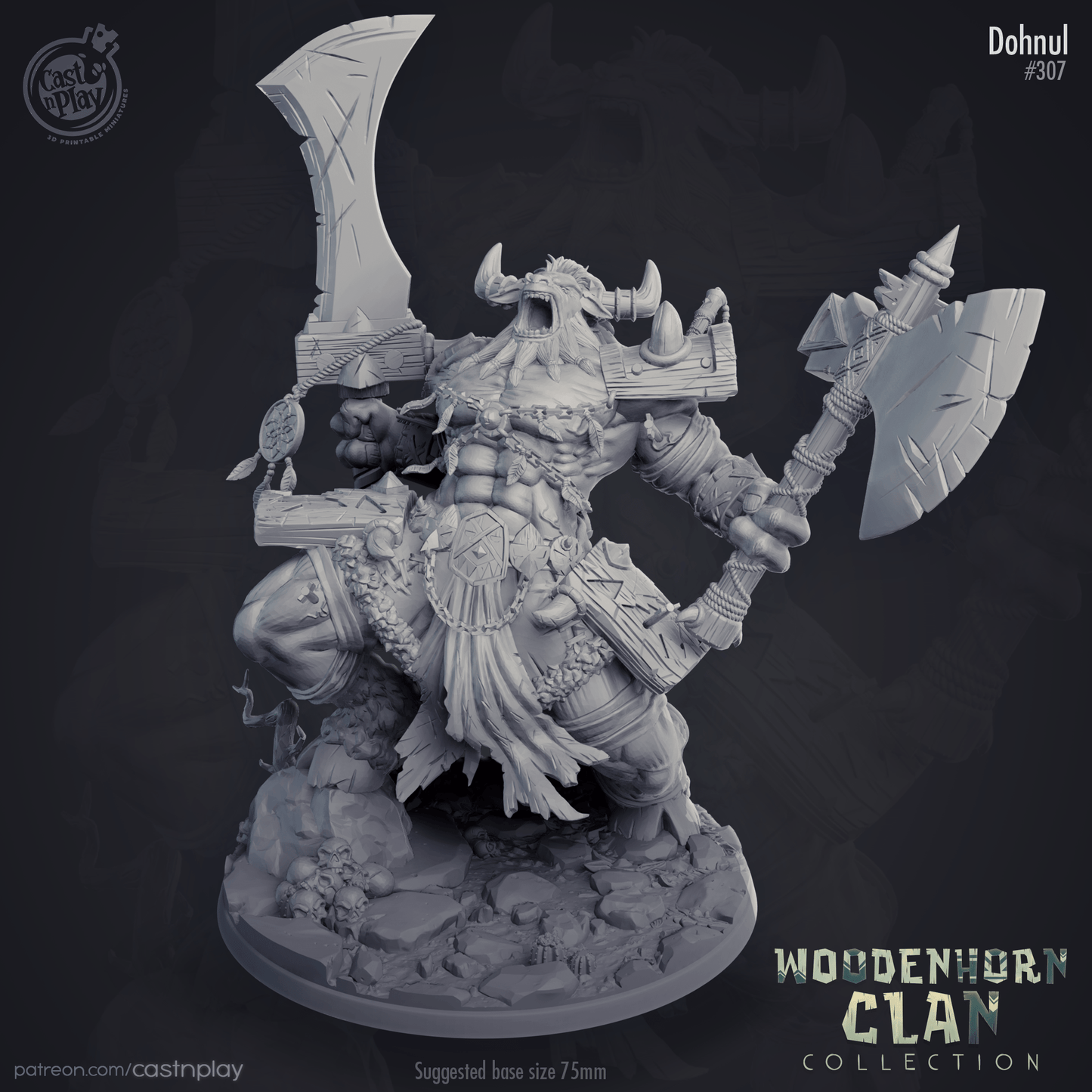 Dohnul Cast N Play, Resin Miniature, WoodenHorn Clan