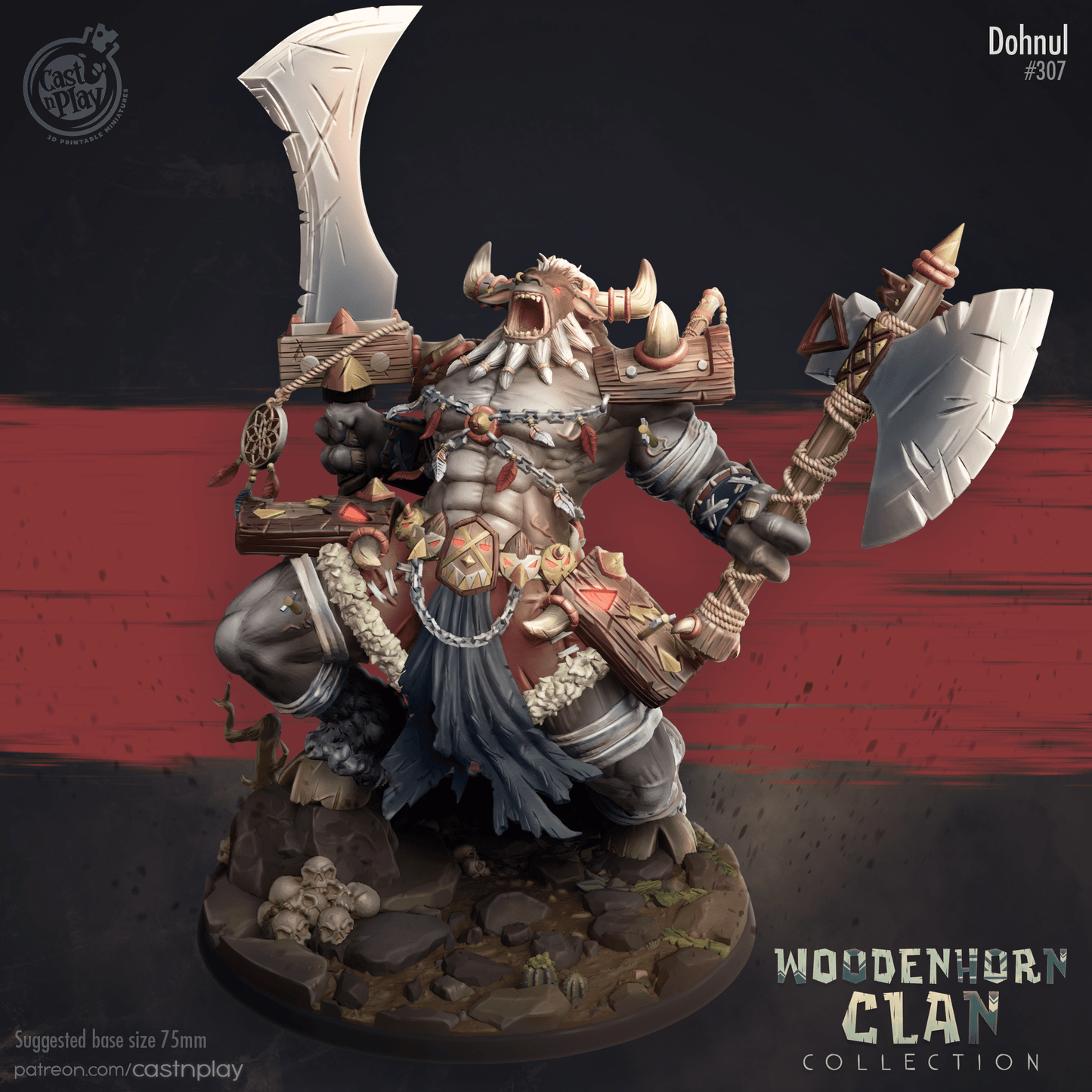 Dohnul Cast N Play, Resin Miniature, WoodenHorn Clan