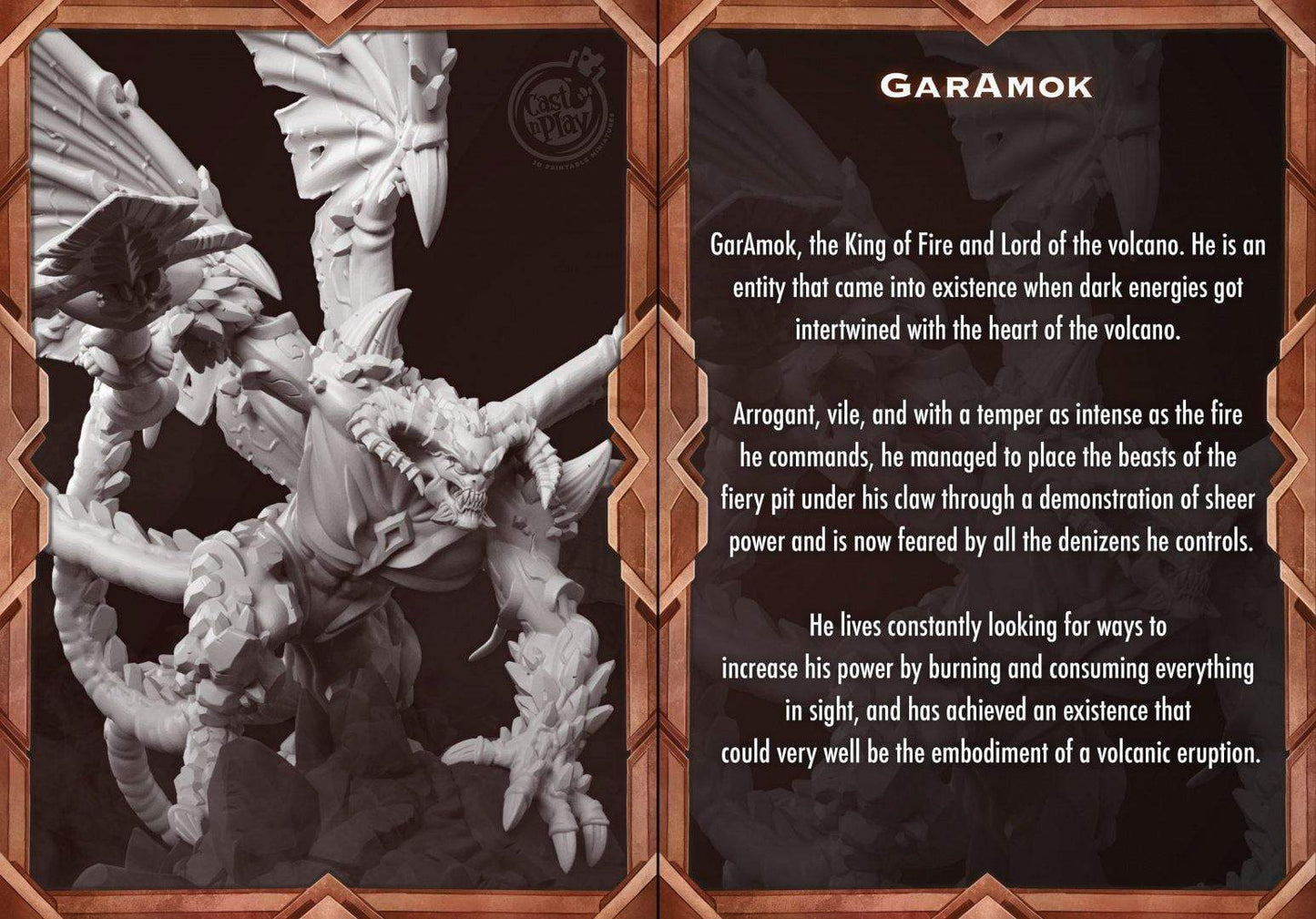 Garamok Cast N Play, Dragon, Mount Magma, Resin Miniature