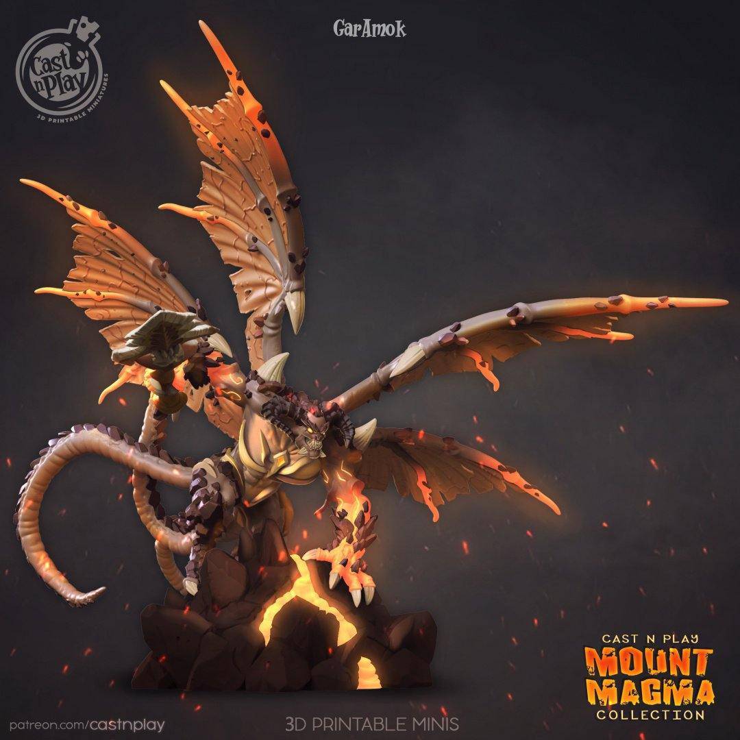 Garamok Cast N Play, Dragon, Mount Magma, Resin Miniature