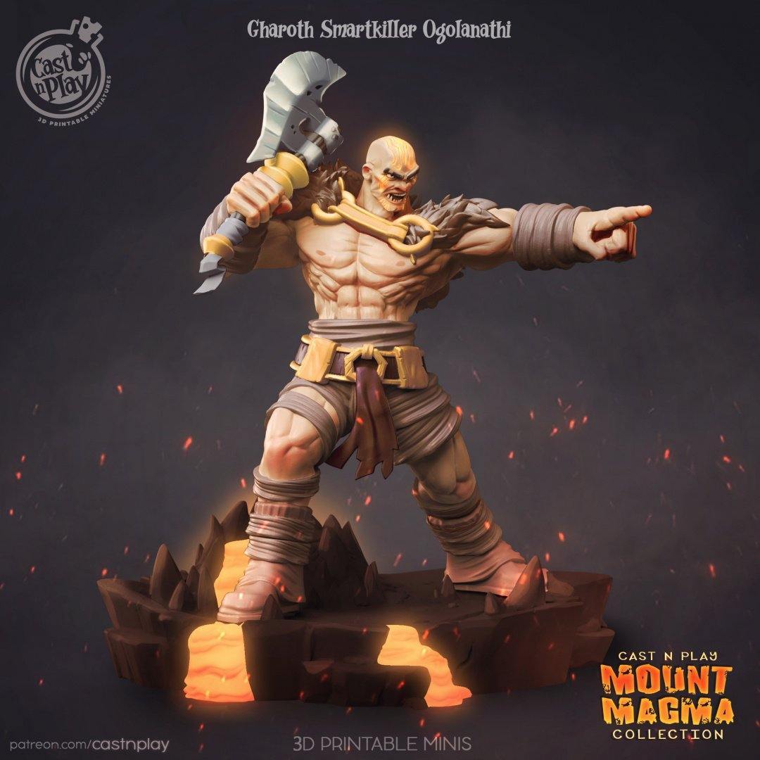 Gharoth Smartkiller Ogolanathi Cast N Play, Mount Magma, Resin Miniature
