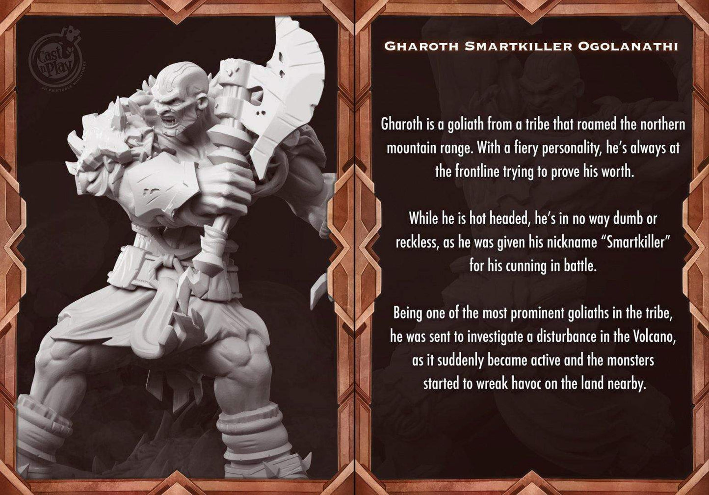 Gharoth Smartkiller Ogolanathi Cast N Play, Mount Magma, Resin Miniature