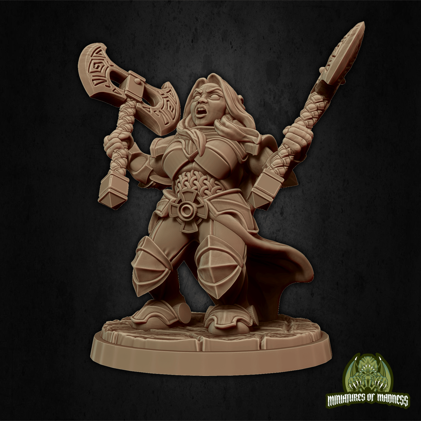 Ignes the Assoult Hold My Dwarf, Resin Miniature