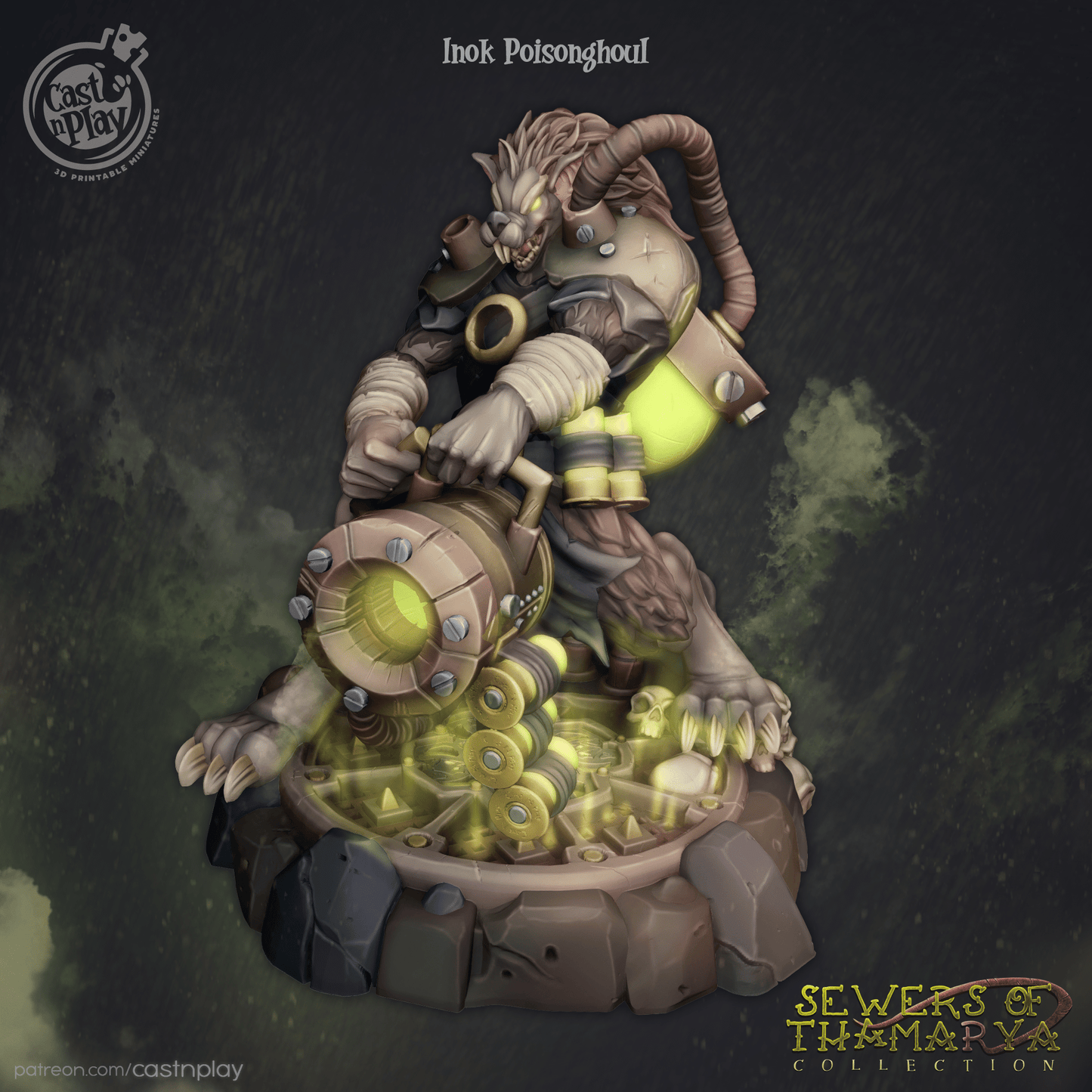Inok Poisonghoul Cast N Play, Resin Miniature, Sewers of Thamarya