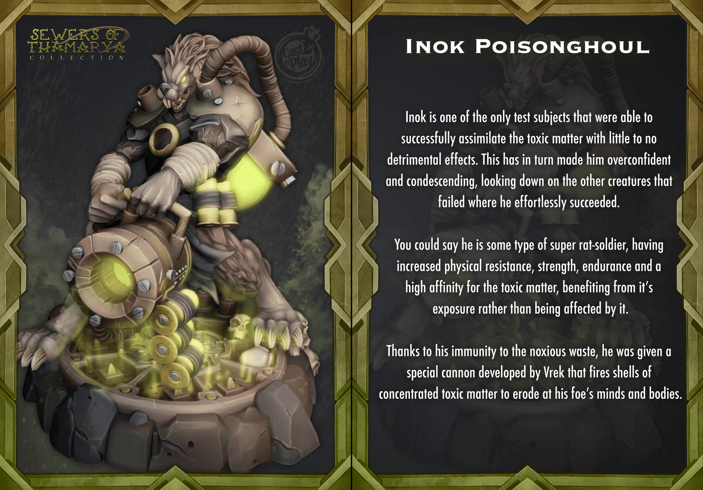 Inok Poisonghoul Cast N Play, Resin Miniature, Sewers of Thamarya
