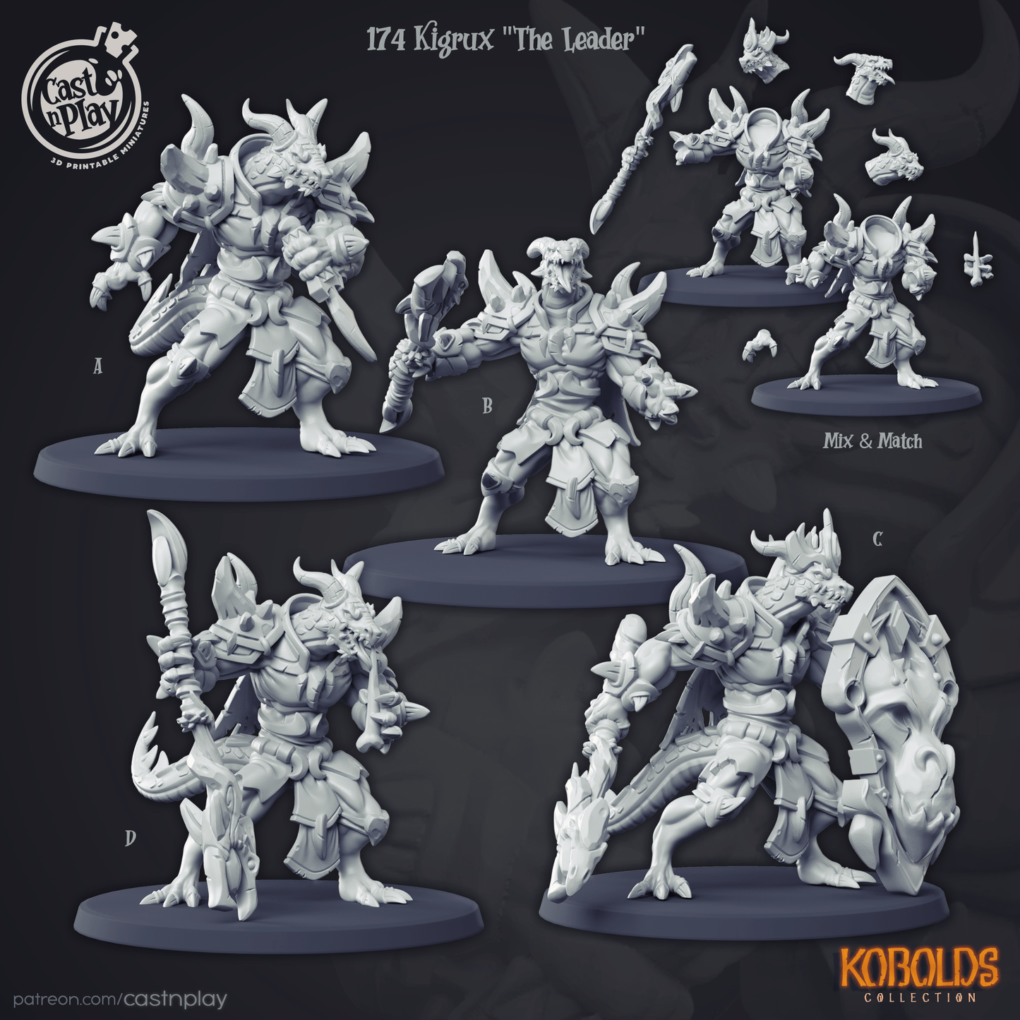 Kigrux The Leader Cast N Play, Kobolds, Resin Miniature