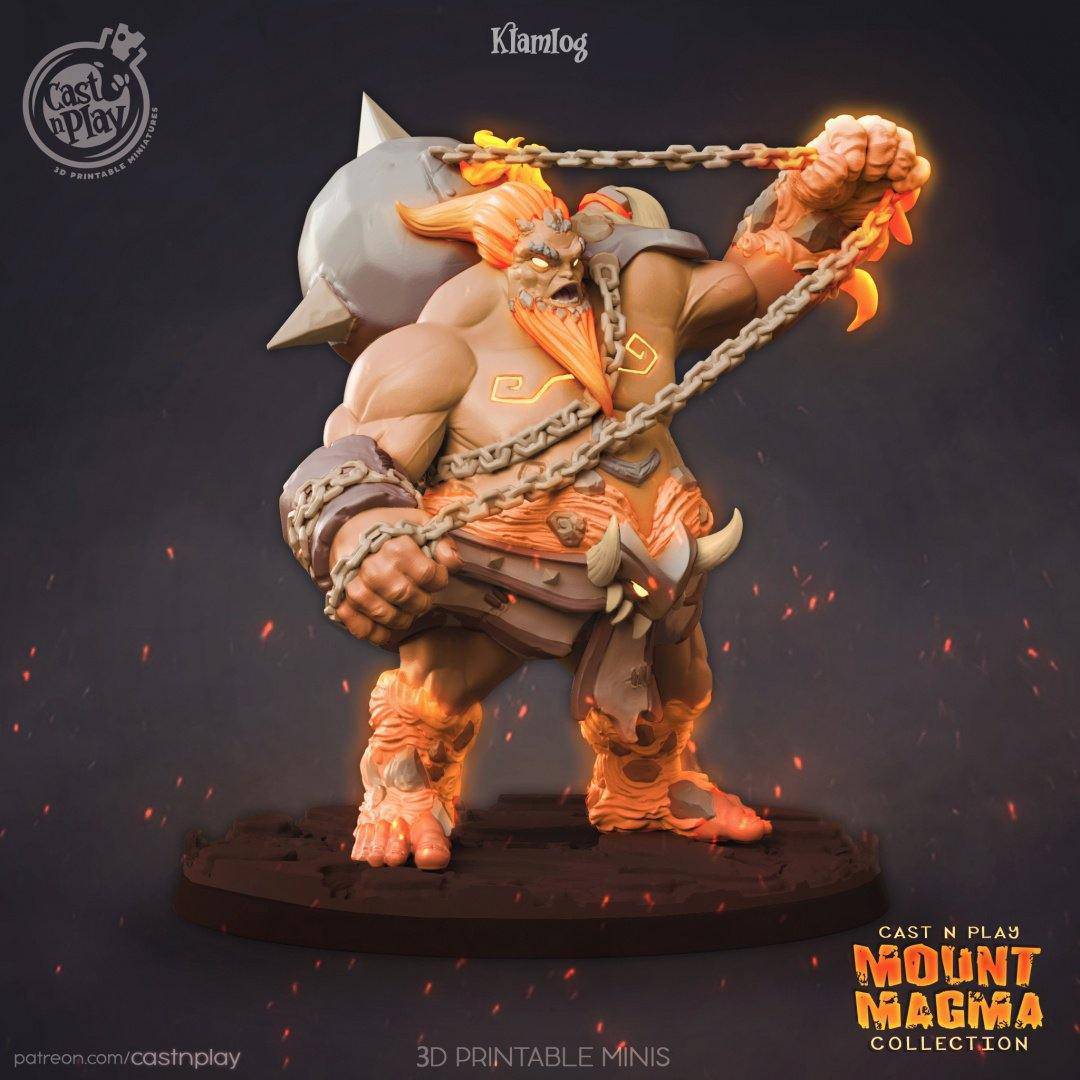 Klamlog Cast N Play, Mount Magma, Resin Miniature