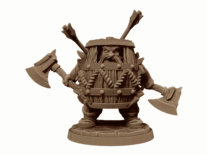 Klaus the barrel Hold My Dwarf, Resin Miniature