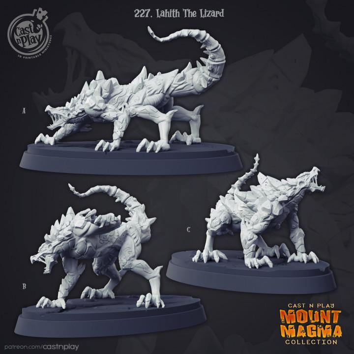 Lahith the Lizard Cast N Play, Mount Magma, Resin Miniature