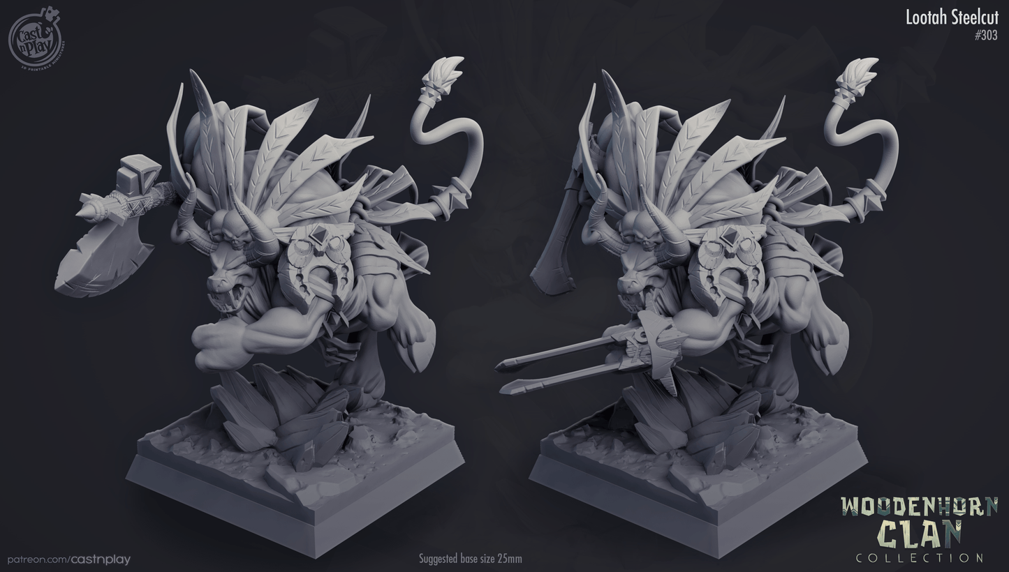 Lootah Steelcut Cast N Play, Resin Miniature, WoodenHorn Clan