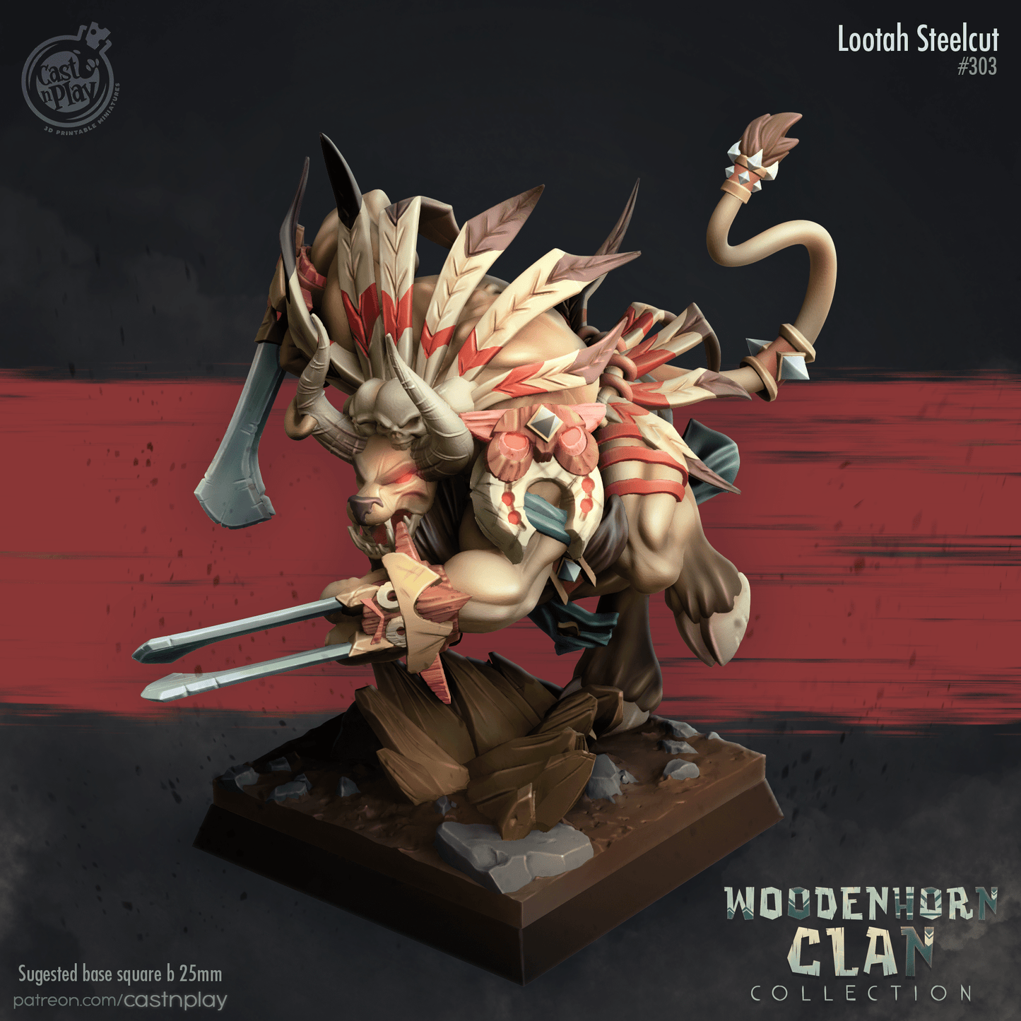 Lootah Steelcut Cast N Play, Resin Miniature, WoodenHorn Clan