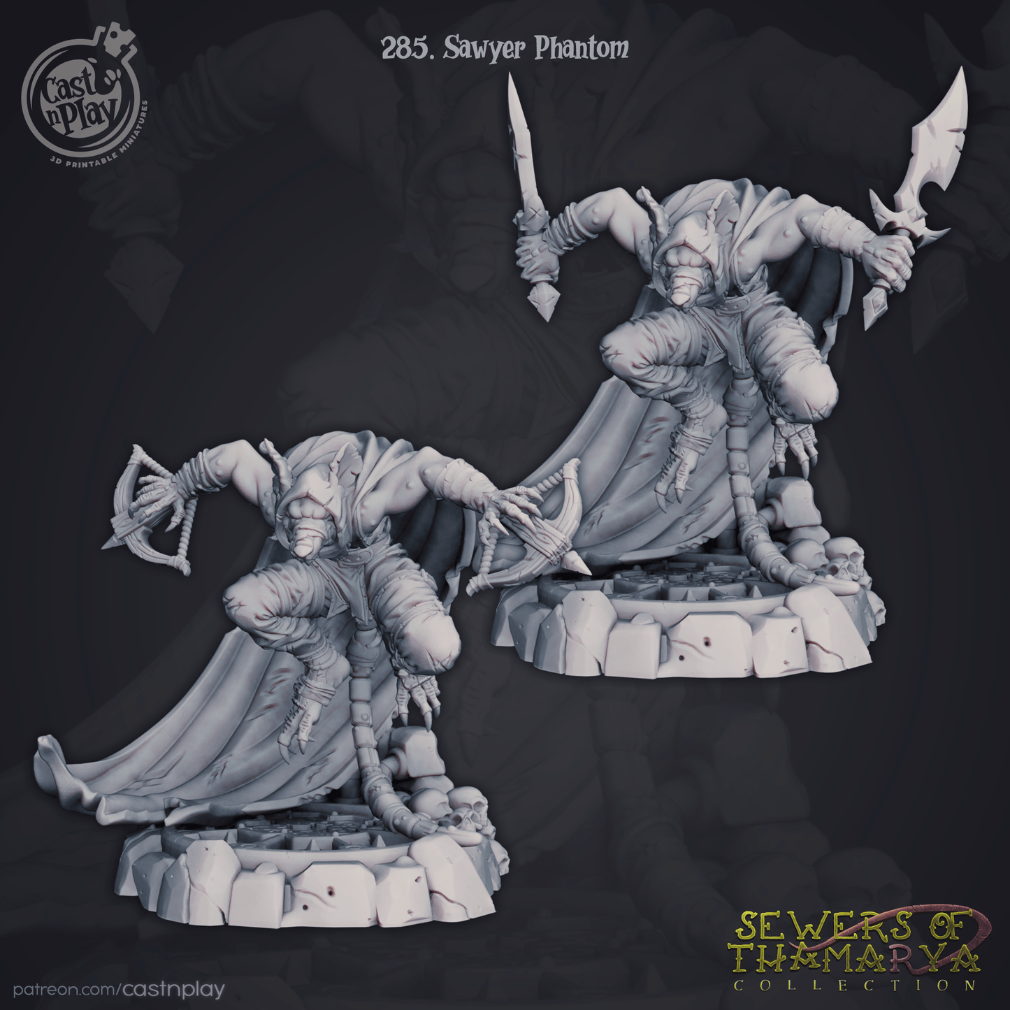 Sawyer Phantom Cast N Play, Resin Miniature, Sewers of Thamarya