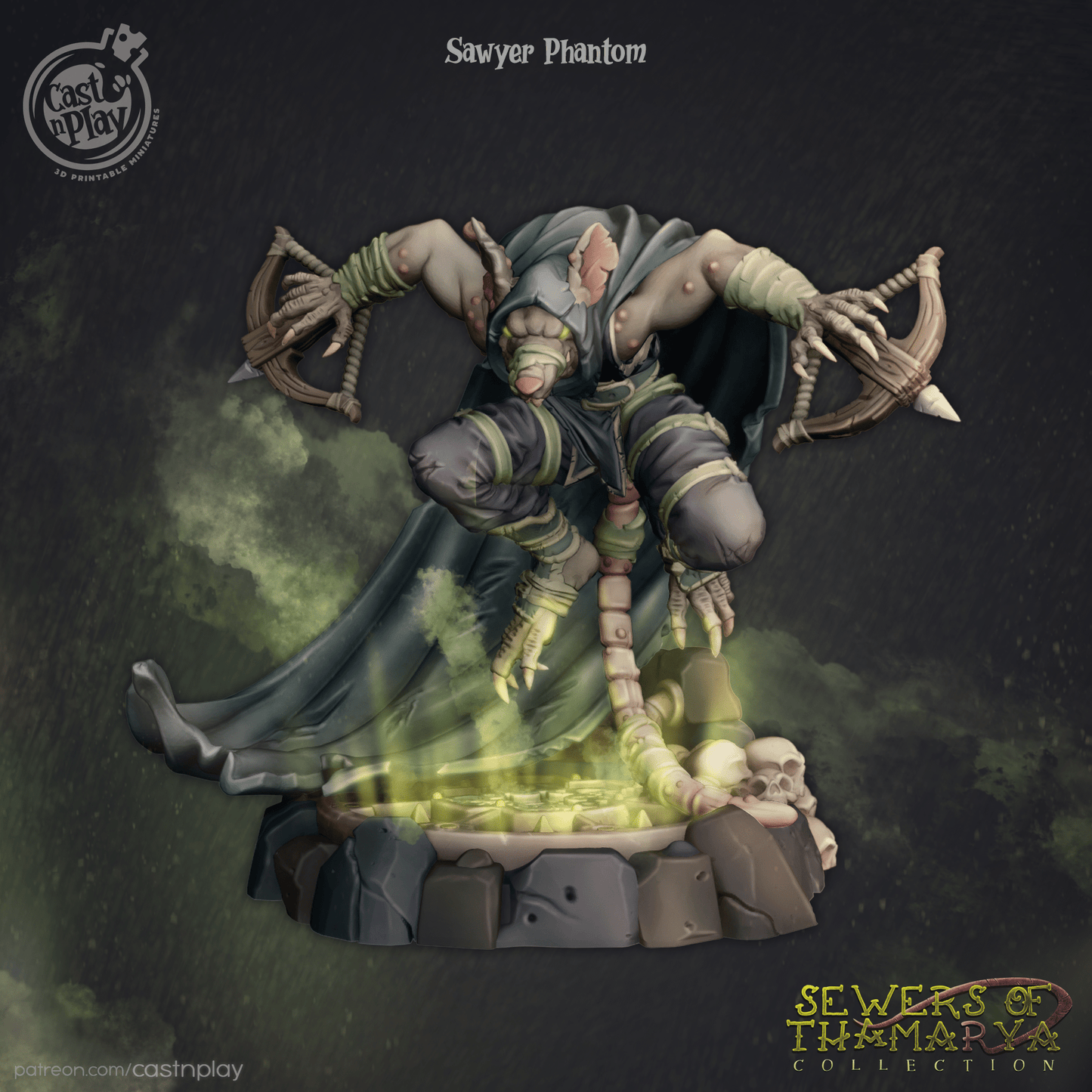 Sawyer Phantom Cast N Play, Resin Miniature, Sewers of Thamarya