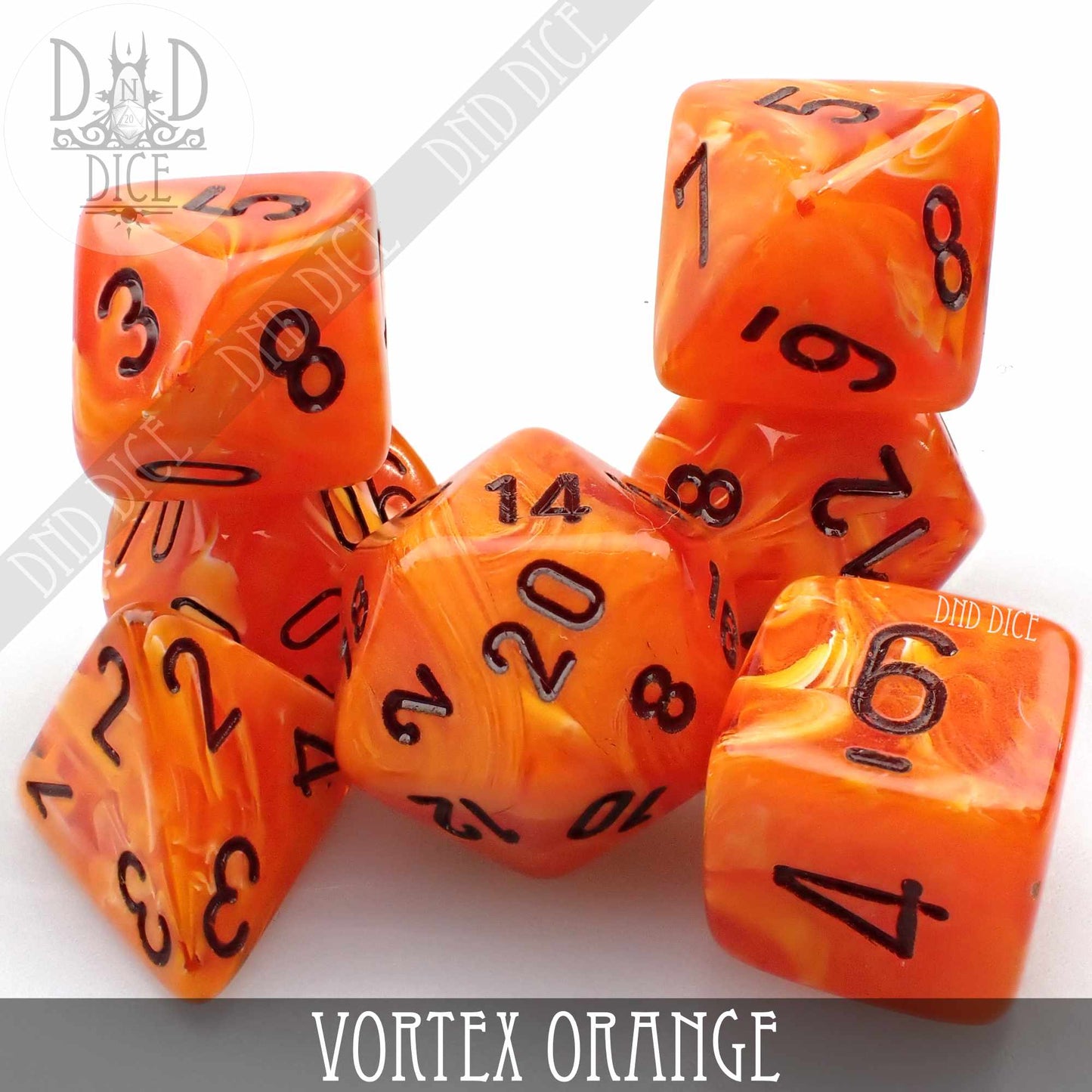Vortex Orange Dice Set