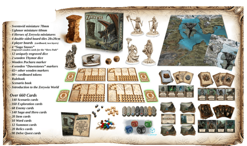 Zerywia Oath Gameplay All in  Board Game, Kickstarter Exclusive