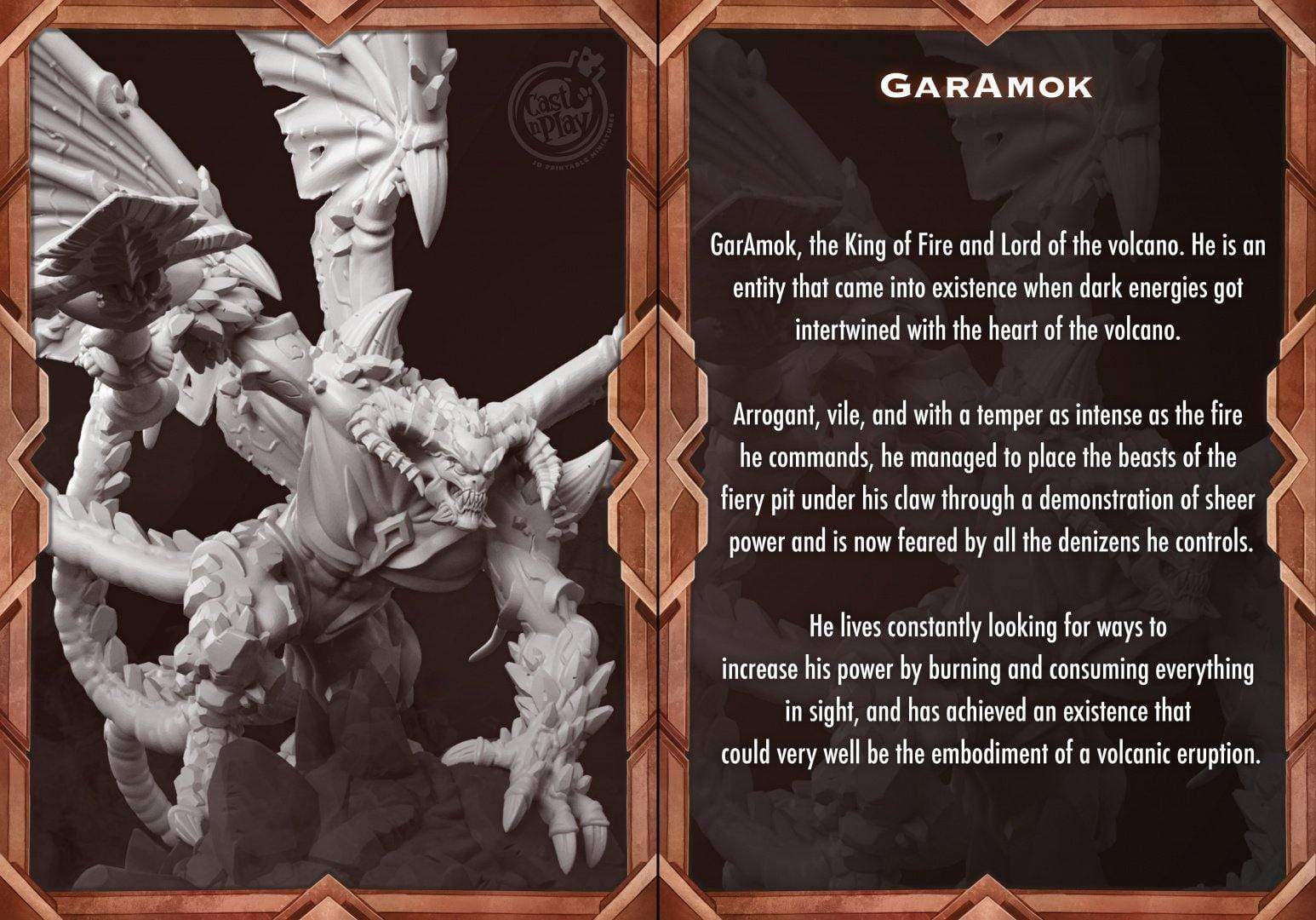Garamok Cast N Play, Dragon, Mount Magma, Resin Miniature