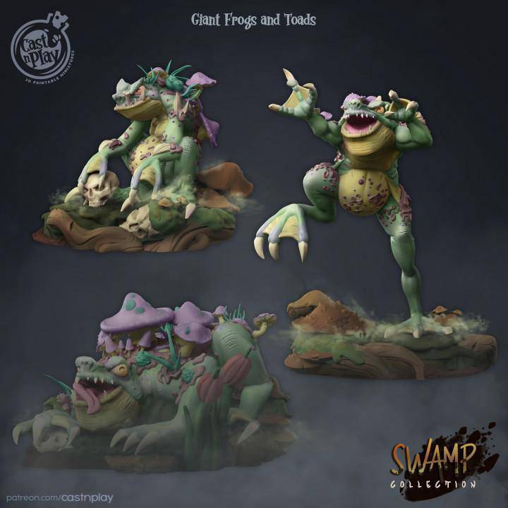 Giant Toads Cast N Play, Resin Miniature, Swamps