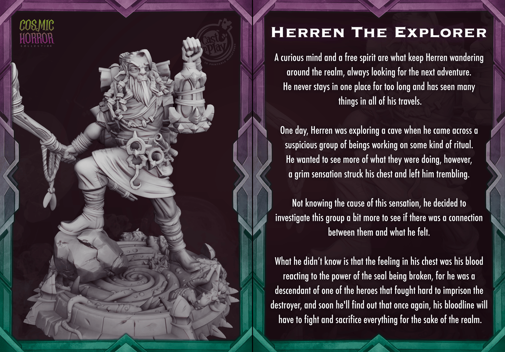 Herren the Explorer Cast N Play, Cosmic Horror, Resin Miniature