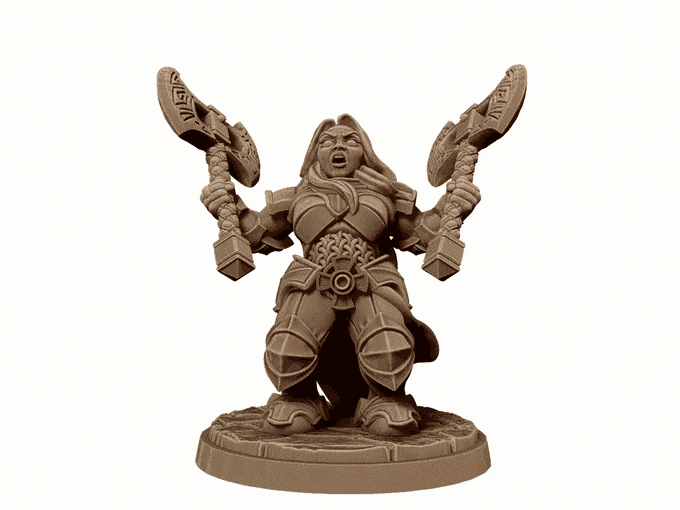 Ignes the Assoult Hold My Dwarf, Resin Miniature