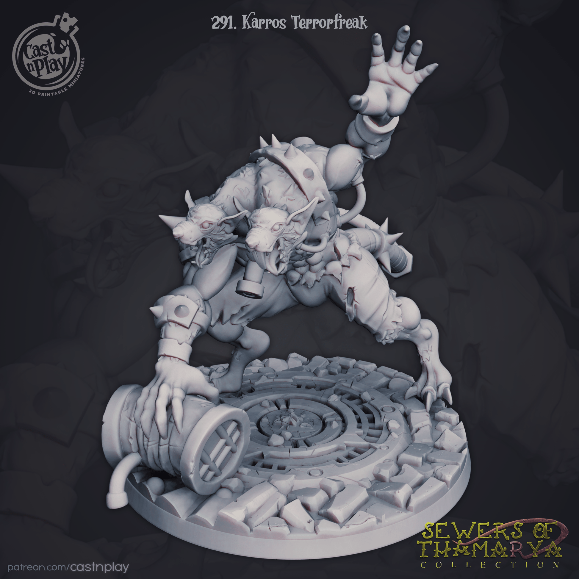 Karros Terrorfreak Cast N Play, Resin Miniature, Sewers of Thamarya