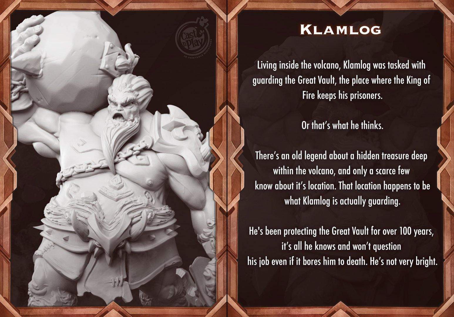 Klamlog Cast N Play, Mount Magma, Resin Miniature