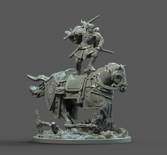 Lancelot on Horse Clay Cyanide, Resin Miniature, The Legends of King Arthur