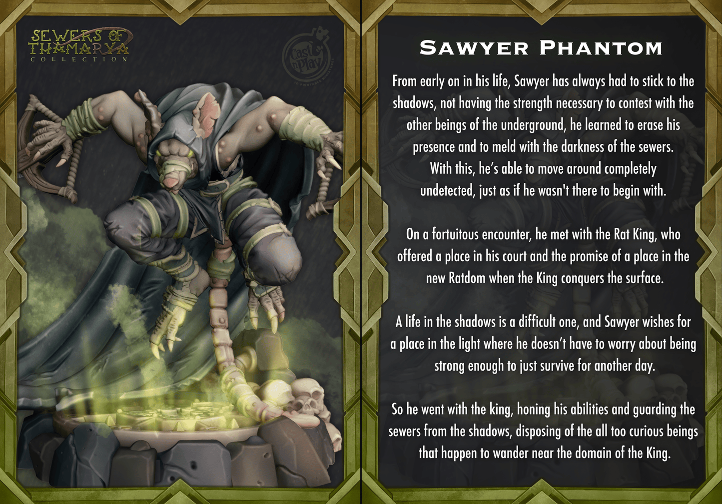 Sawyer Phantom Cast N Play, Resin Miniature, Sewers of Thamarya