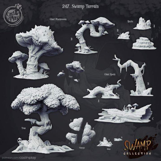 Swamp Terrain Cast N Play, Resin Miniature, Swamps, Terrain