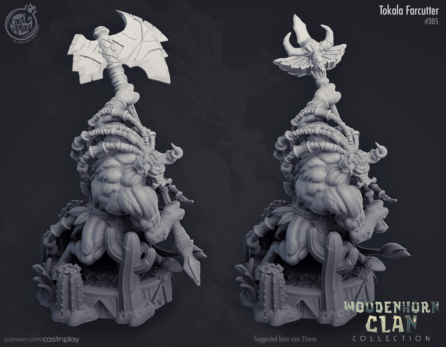 Tokala Farcutter Cast N Play, Resin Miniature, WoodenHorn Clan