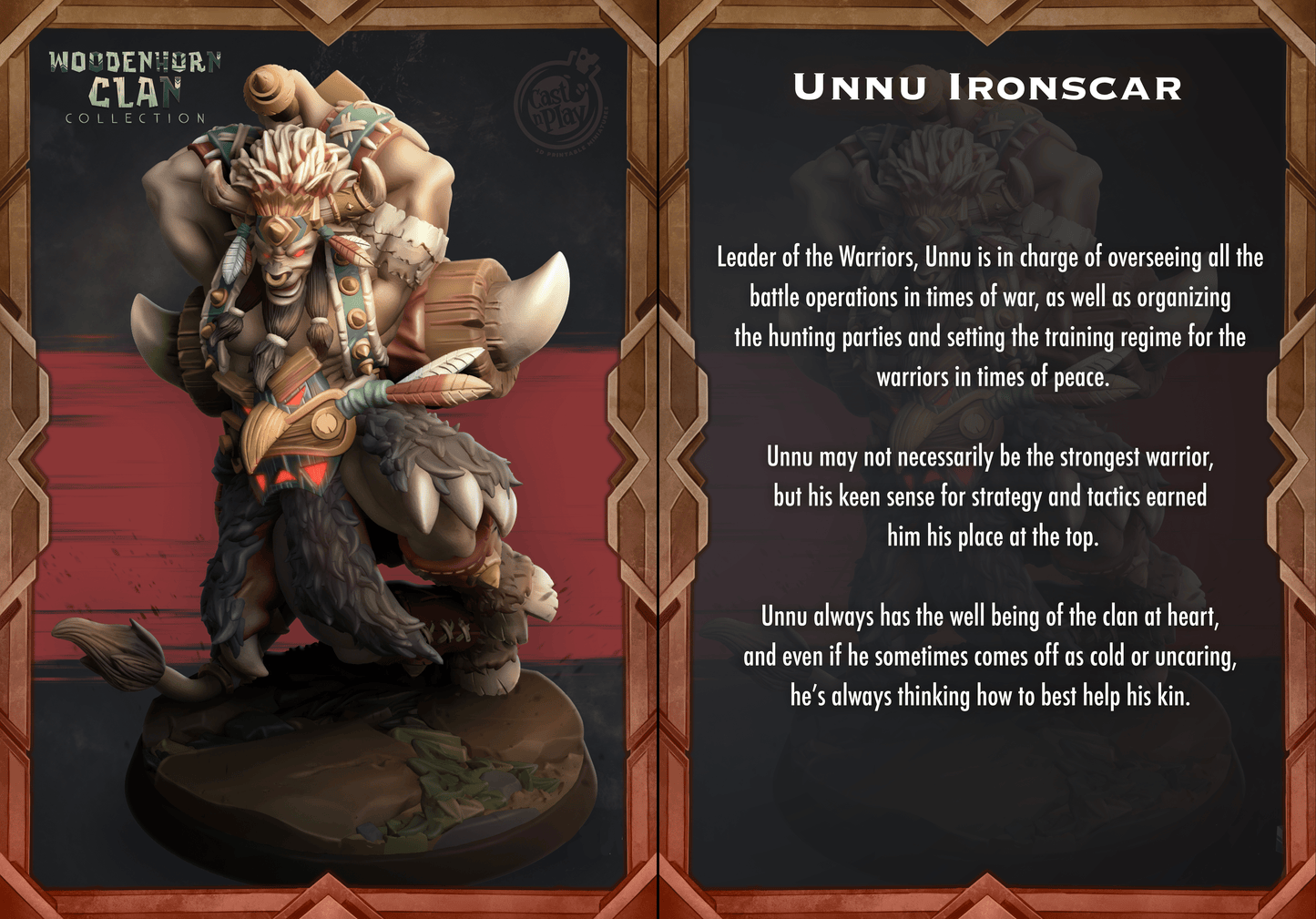 Unnu Ironscar Cast N Play, Resin Miniature, WoodenHorn Clan