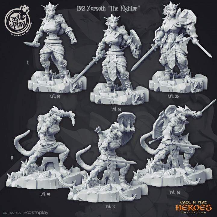 Zorseth "The Fighter" Cast N Play, CNP Heroes, Resin Miniature