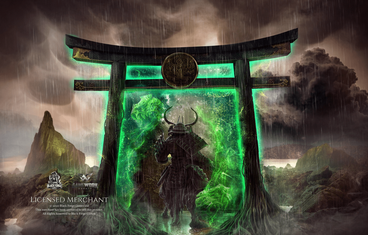 Tenjin The Cursed Scholar with Portal Base - GameWorkCreate LLC
