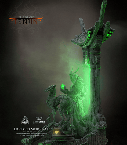 Tenjin The Cursed Scholar with Portal Base - GameWorkCreate LLC